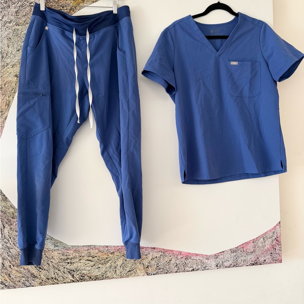 Figs Blue Track Pants & Joggers